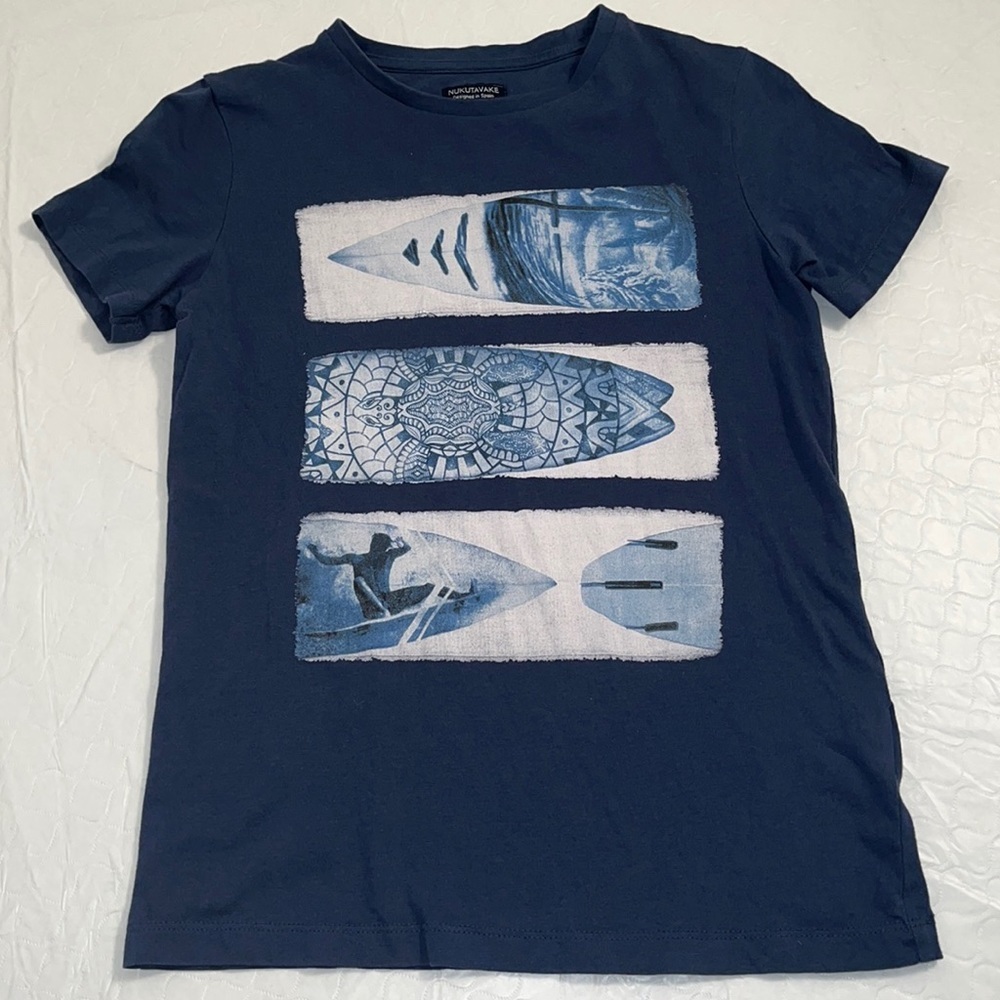 Nukutavake blue surfer graphic short sleeve t-shirt 12